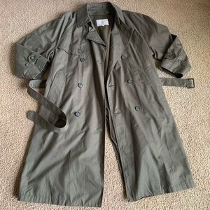London Fog Olive Trench Coat Size 40
